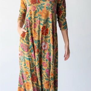 NATURAL LIFE Lottie Vibrant Floral Long Sleeve Dress